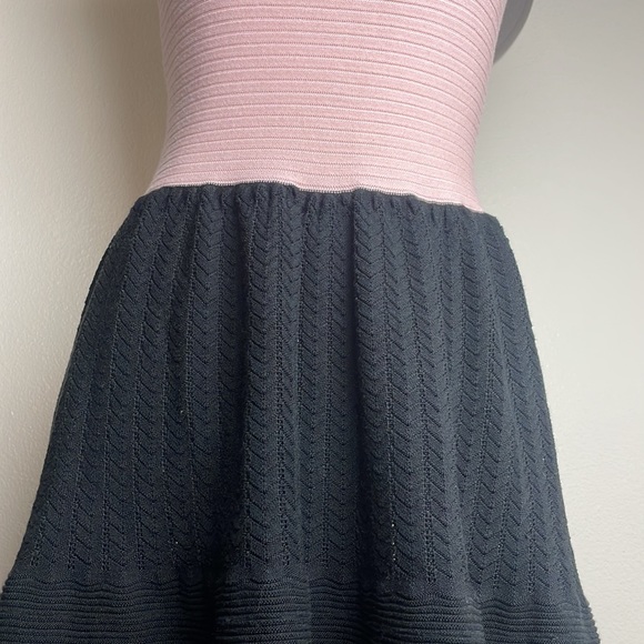 Victoria Secret Pink + Black Textured Knit Tank Fit Flare Medium Dress - Picture 5 of 10